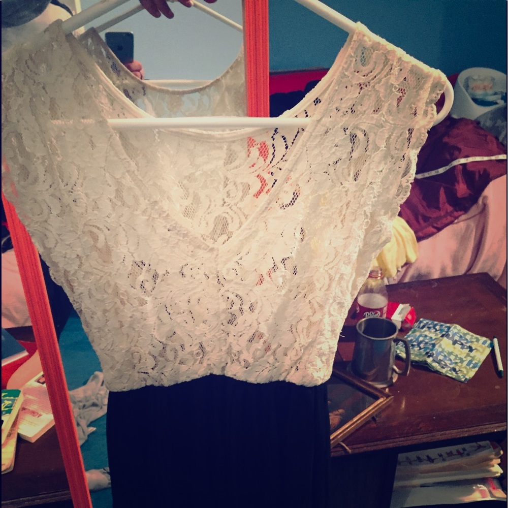 Very mini small white and black dress